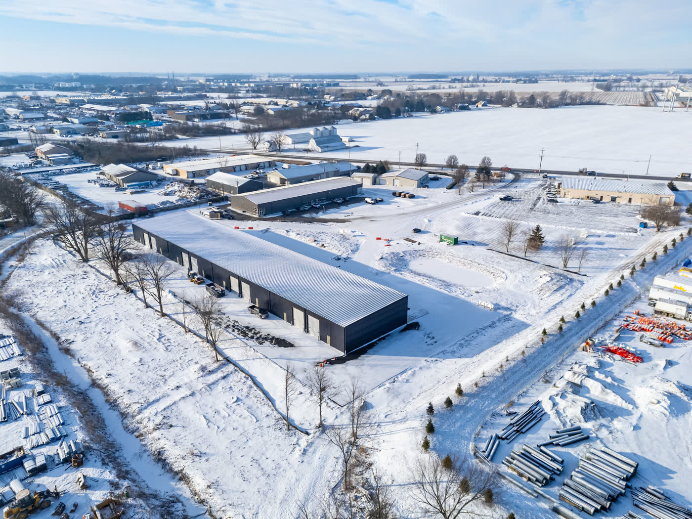 Aerial view of Daron Court and its yard
